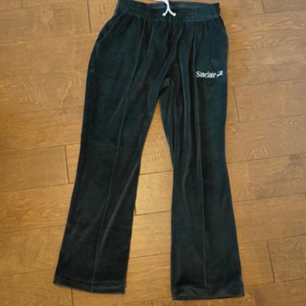 Sinclair Global Velour Track Pants Dark Teal Green Size Medium Streetwear